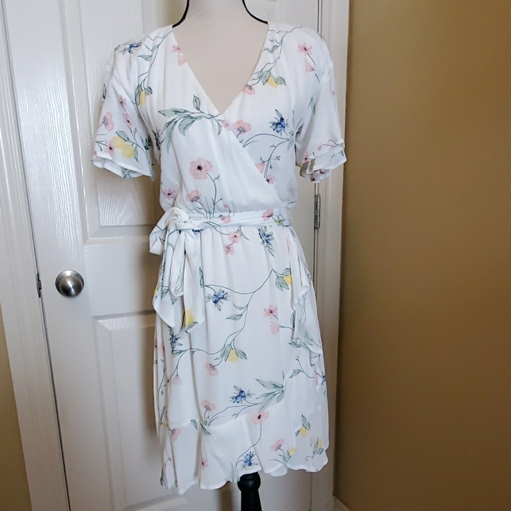 LC Lauren Conrad Ruffle Faux-Wrap Dress